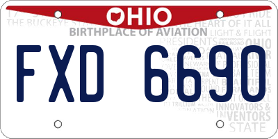 OH license plate FXD6690