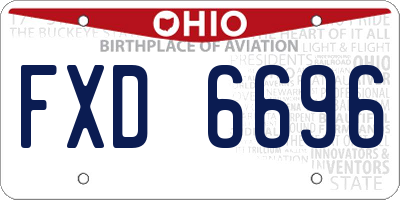 OH license plate FXD6696