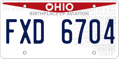 OH license plate FXD6704