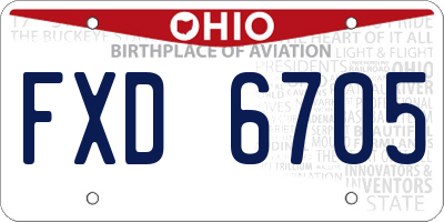 OH license plate FXD6705