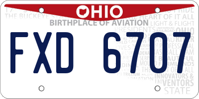 OH license plate FXD6707
