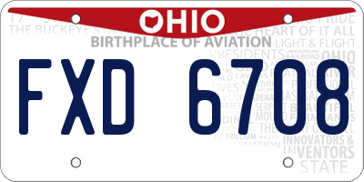 OH license plate FXD6708