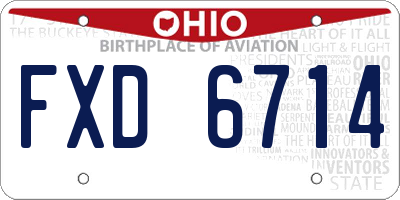 OH license plate FXD6714