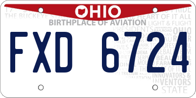 OH license plate FXD6724