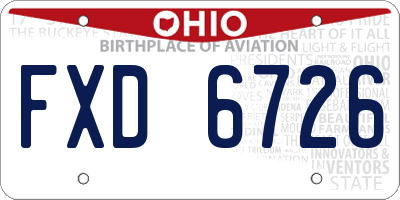 OH license plate FXD6726