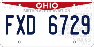 OH license plate FXD6729