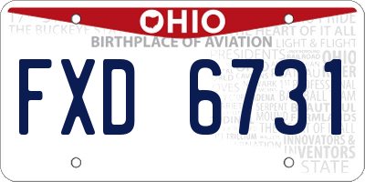 OH license plate FXD6731