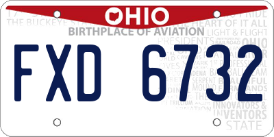 OH license plate FXD6732