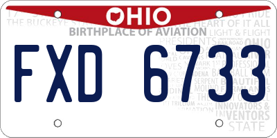 OH license plate FXD6733