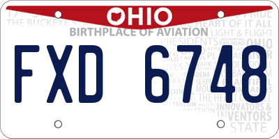 OH license plate FXD6748