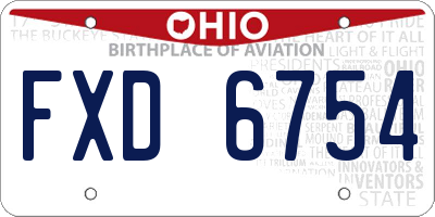 OH license plate FXD6754