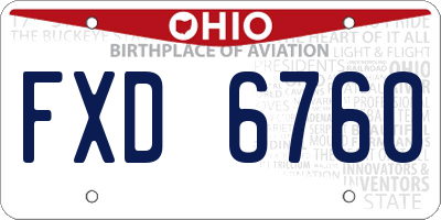 OH license plate FXD6760