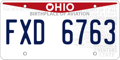 OH license plate FXD6763
