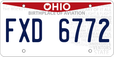 OH license plate FXD6772