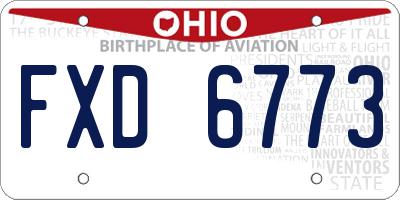 OH license plate FXD6773