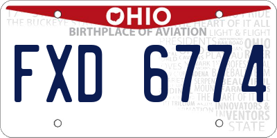 OH license plate FXD6774