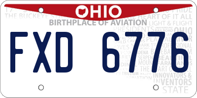 OH license plate FXD6776