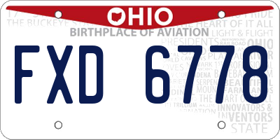 OH license plate FXD6778