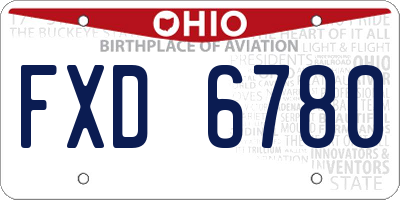 OH license plate FXD6780