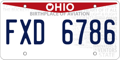 OH license plate FXD6786