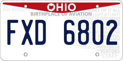 OH license plate FXD6802