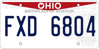 OH license plate FXD6804
