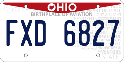 OH license plate FXD6827