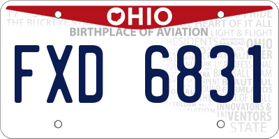 OH license plate FXD6831