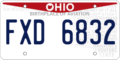 OH license plate FXD6832