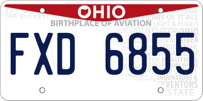 OH license plate FXD6855