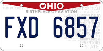 OH license plate FXD6857