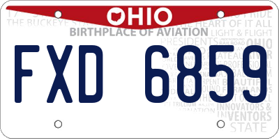 OH license plate FXD6859