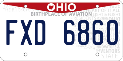 OH license plate FXD6860