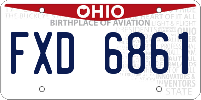OH license plate FXD6861