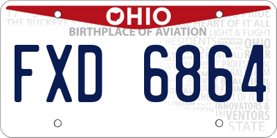 OH license plate FXD6864