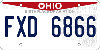 OH license plate FXD6866
