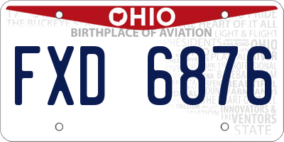 OH license plate FXD6876