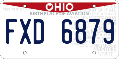 OH license plate FXD6879