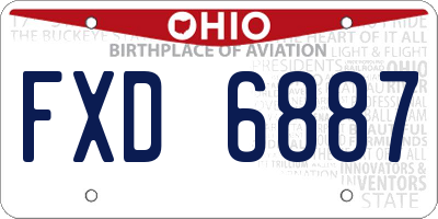 OH license plate FXD6887