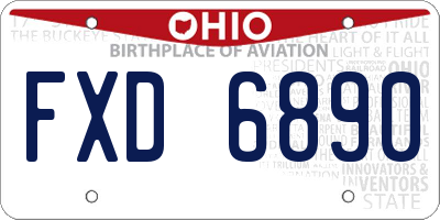 OH license plate FXD6890