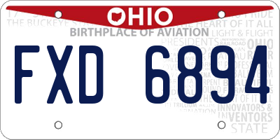 OH license plate FXD6894