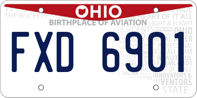 OH license plate FXD6901