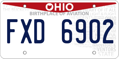 OH license plate FXD6902