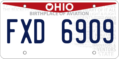 OH license plate FXD6909