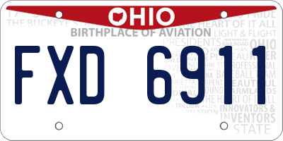 OH license plate FXD6911