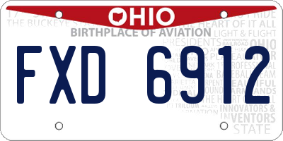 OH license plate FXD6912