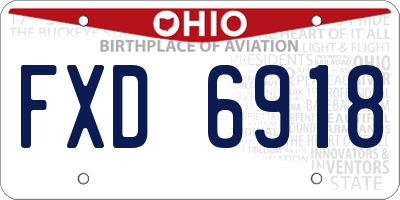 OH license plate FXD6918