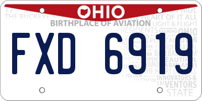 OH license plate FXD6919
