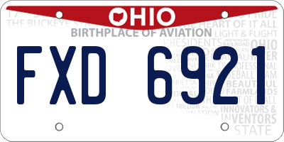 OH license plate FXD6921