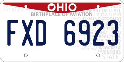 OH license plate FXD6923
